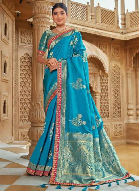 Blue Colour Maya Monjolika New Latest Designer Festive Wear Silk Saree Collection 5005